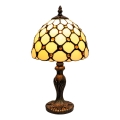 BRILAGI - Tiffany Buntglas-Tischlampe IVORY SMOOTH 1xE27/60W/230V