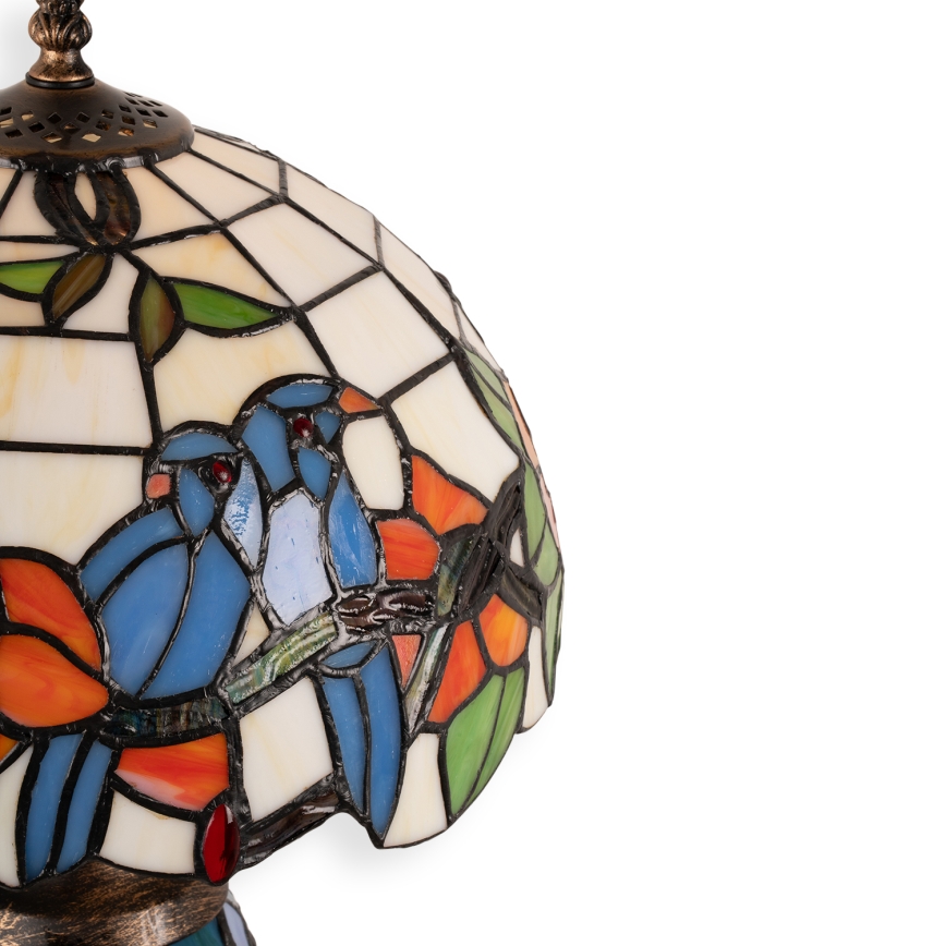 Brilagi - Tiffany-Buntglas-Tischlampe JUNGLE 1xE27/60W/230V + 1xE14/40W