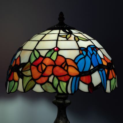 Brilagi - Tiffany-Buntglas-Tischlampe JUNGLE 1xE27/60W/230V