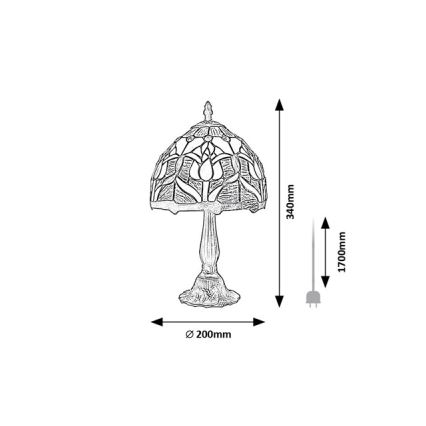 Brilagi - Tiffany-Buntglas-Tischlampe LORAS 1xE14/40W/230V