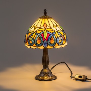 Brilagi - Tiffany-Buntglas-Tischlampe LUISA 1xE14/40W/230V