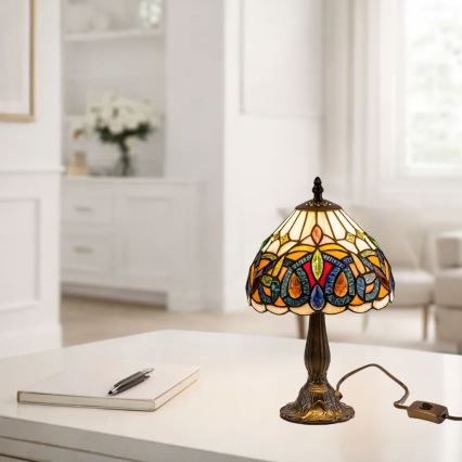 Brilagi - Tiffany-Buntglas-Tischlampe LUISA 1xE14/40W/230V