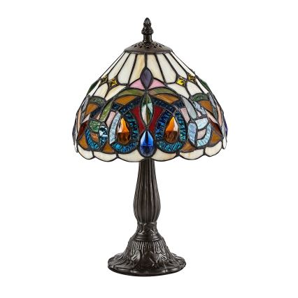 Brilagi - Tiffany-Buntglas-Tischlampe LUISA 1xE14/40W/230V
