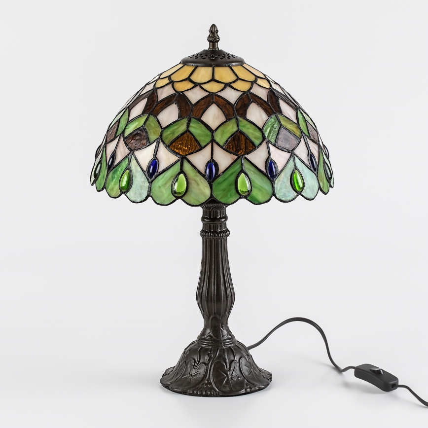 Brilagi - Tiffany-Buntglas-Tischlampe MARGARET 1xE27/40W/230V