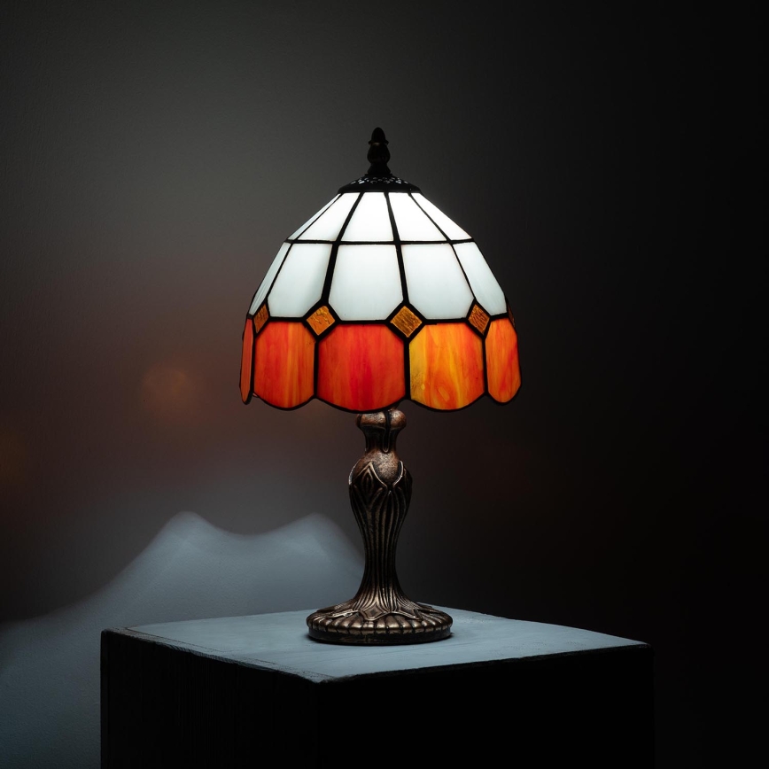 Brilagi - Tiffany-Buntglas-Tischlampe SIENNA 1xE27/60W/230V