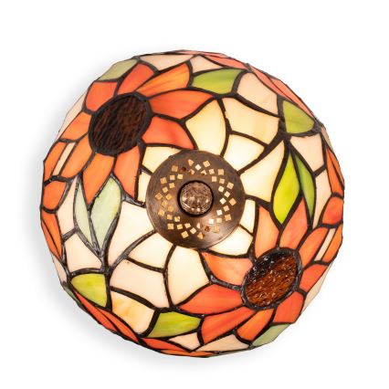 Brilagi - Tiffany-Buntglas-Tischlampe SUNFLOWER 1xE27/60W/230V