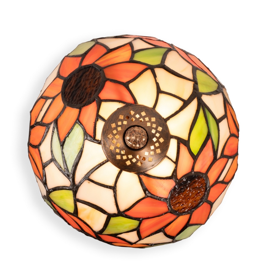 Brilagi - Tiffany-Buntglas-Tischlampe SUNFLOWER 1xE27/60W/230V