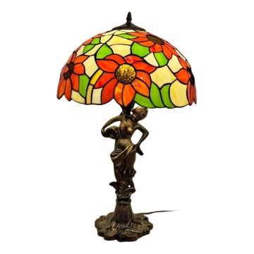 Brilagi - Tiffany-Buntglas-Tischlampe SUNFLOWER 1xE27/60W/230V