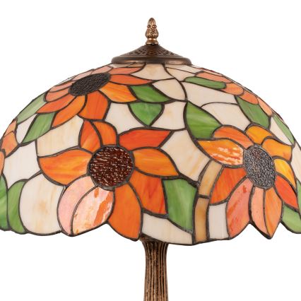 Brilagi - Tiffany-Buntglas-Tischlampe SUNFLOWER 2xE27/60W/230V