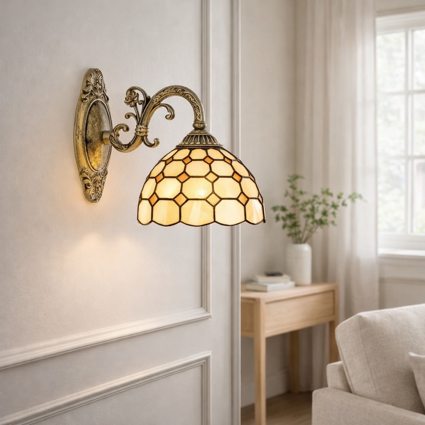 Brilagi - Tiffany-Buntglas-Wandleuchte DORAN 1xE27/40W/230V