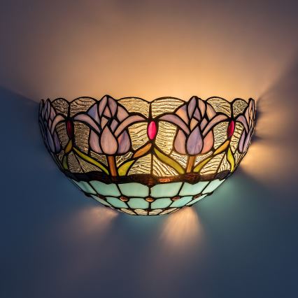 Brilagi - Tiffany-Buntglas-Wandleuchte LORAS 1xE14/40W/230V