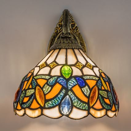 Brilagi - Tiffany-Buntglas-Wandleuchte LUISA 1xE27/40W/230V
