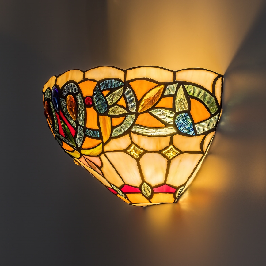 Brilagi - Tiffany-Buntglas-Wandleuchte LUISA 1xE27/40W/230V