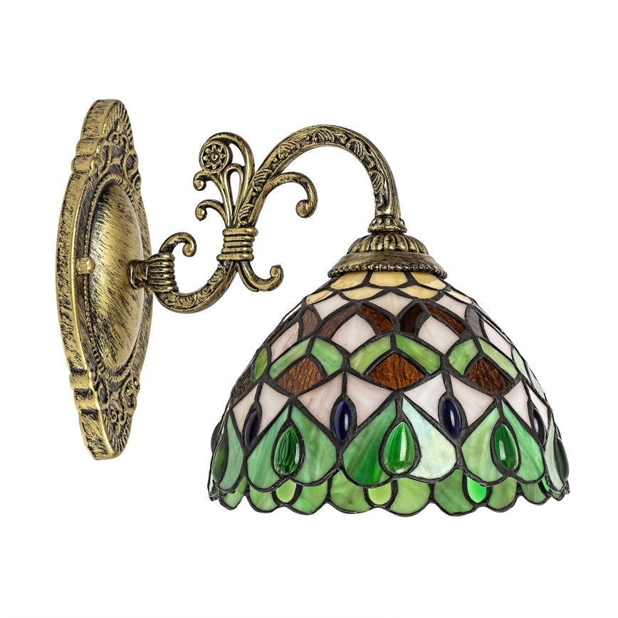 Brilagi - Tiffany-Buntglas-Wandleuchte MARGARET 1xE27/40W/230V
