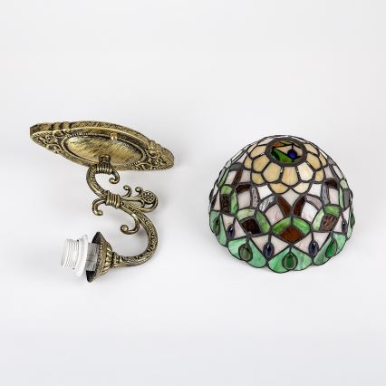 Brilagi - Tiffany-Buntglas-Wandleuchte MARGARET 1xE27/40W/230V