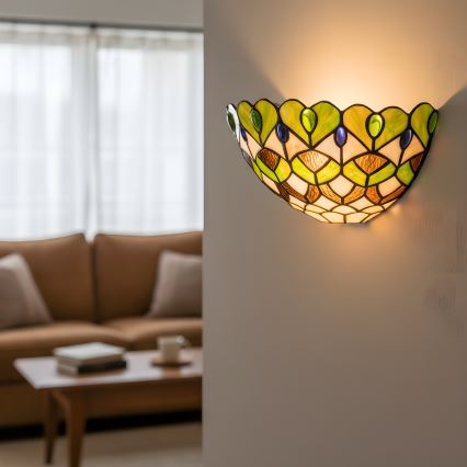 Brilagi - Tiffany-Buntglas-Wandleuchte MARGARET 1xE27/40W/230V