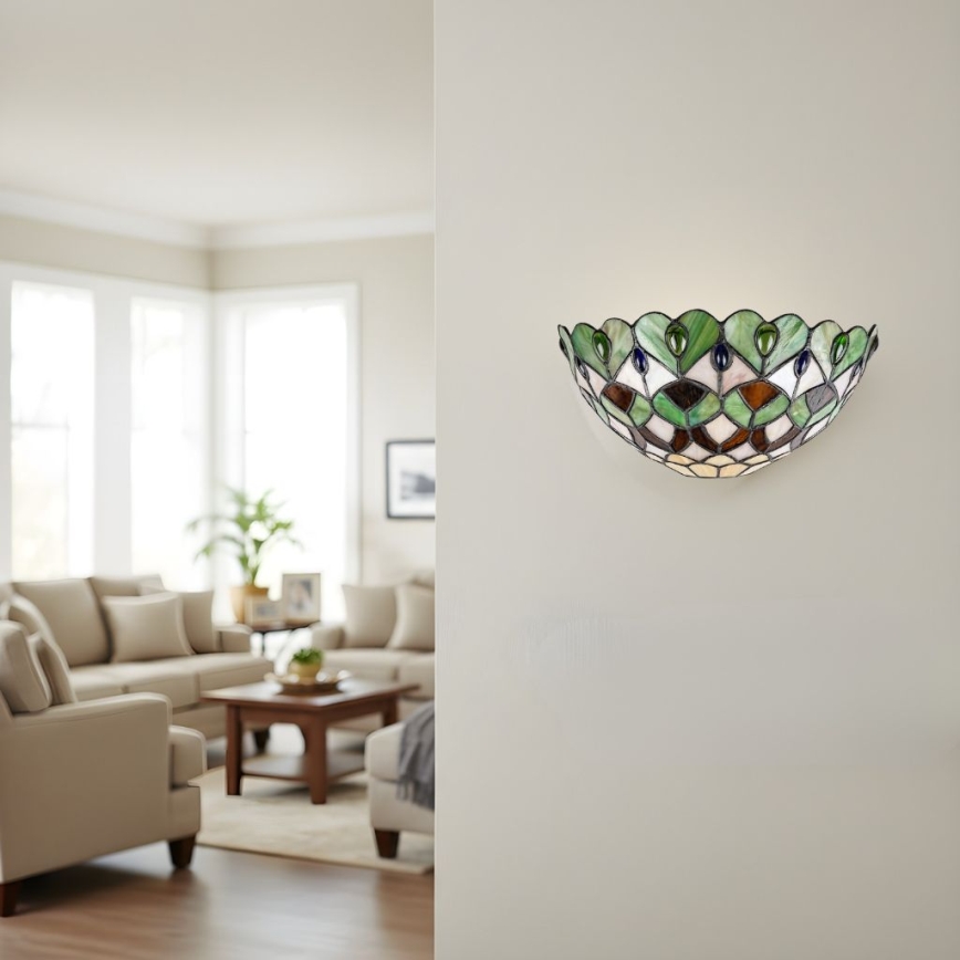 Brilagi - Tiffany-Buntglas-Wandleuchte MARGARET 1xE27/40W/230V