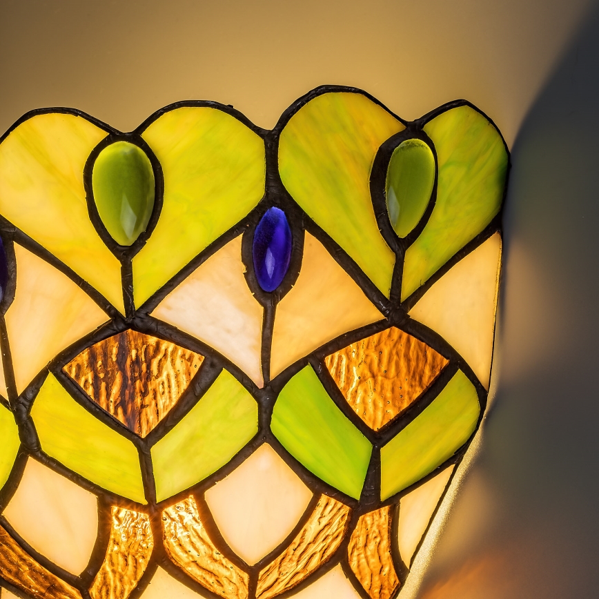 Brilagi - Tiffany-Buntglas-Wandleuchte MARGARET 1xE27/40W/230V