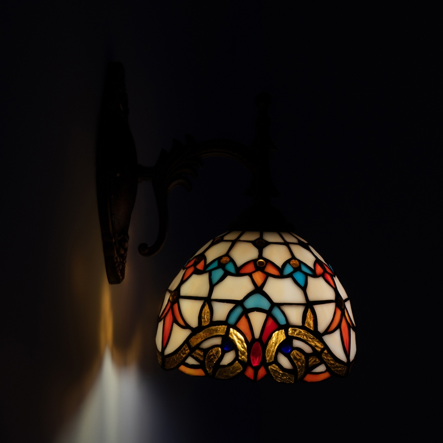 Brilagi - Tiffany-Buntglas-Wandleuchte MIRABELLA 1xE14/40W/230V
