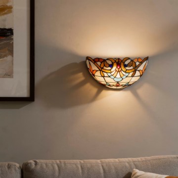 Brilagi - Tiffany-Buntglas-Wandleuchte MIRABELLA 1xE14/40W/230V