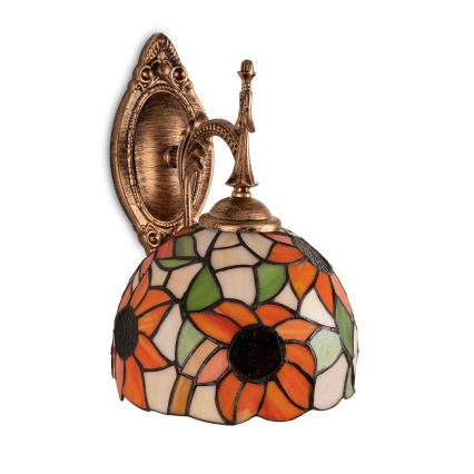 Brilagi - Tiffany-Buntglas-Wandleuchte SUNFLOWER 1xE14/40W/230V