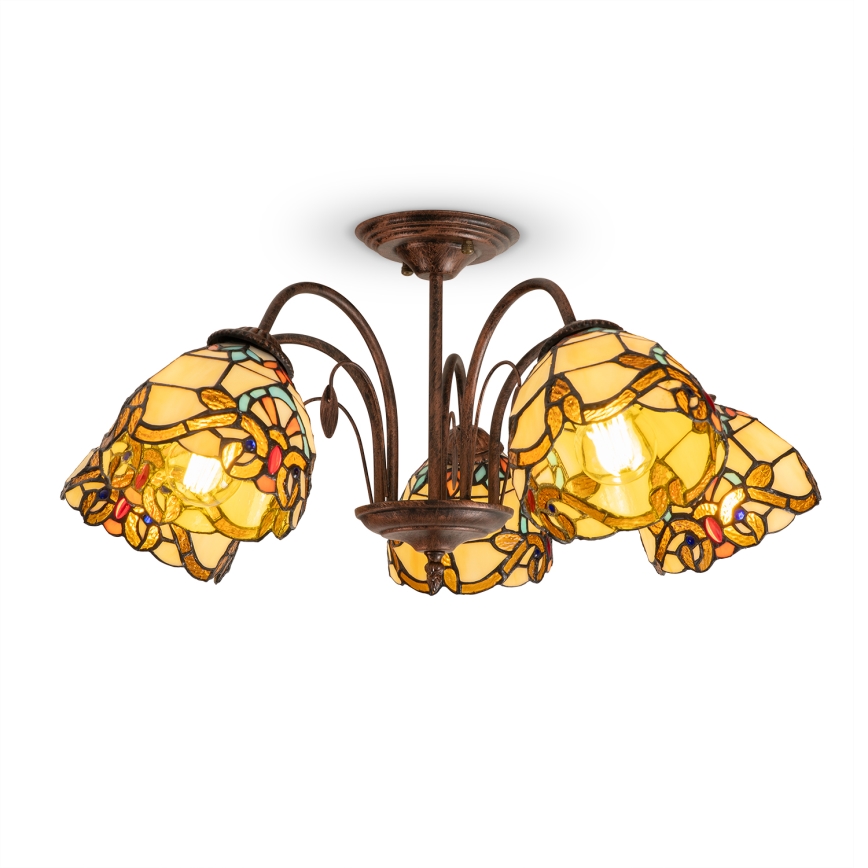 Brilagi - Tiffany-Deckenleuchte (aufgesetzt) MIRABELLA, 5×E27, max. 60 W, 230 V, Ø 60 cm