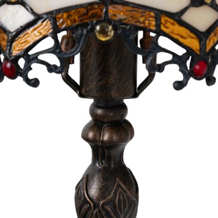 BRILAGI - Tiffany lampada da tavolo a vetri colorati IVORY 1xE27/60W/230V