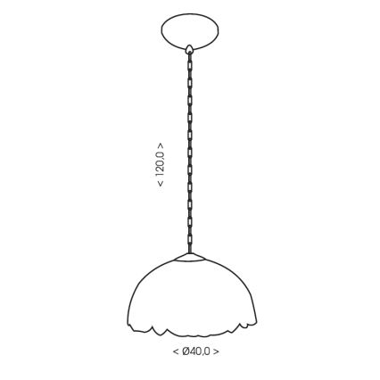 BRILAGI - Tiffany lampadario in vetro a catena IVORY SMOOTH 1xE27/60W/230V Ø 40 cm