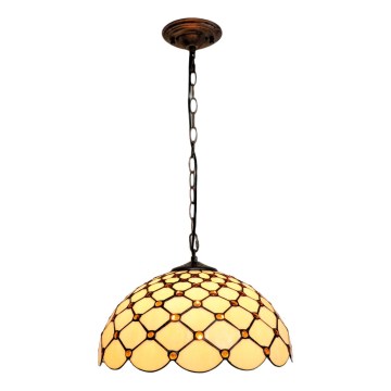 BRILAGI - Tiffany lustre en vitrail sur chaîne IVORY SMOOTH 1xE27/60W/230V Ø 40 cm