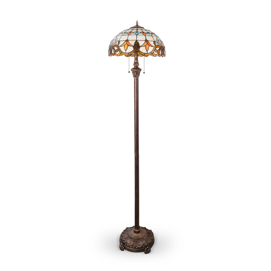 Brilagi - Tiffany-Stehlampe aus Buntglas MIRABELLA 2xE27/60W/230V