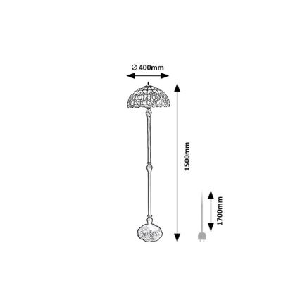 Brilagi - Tiffany-Stehleuchte LORAS 2xE27/60W/230V