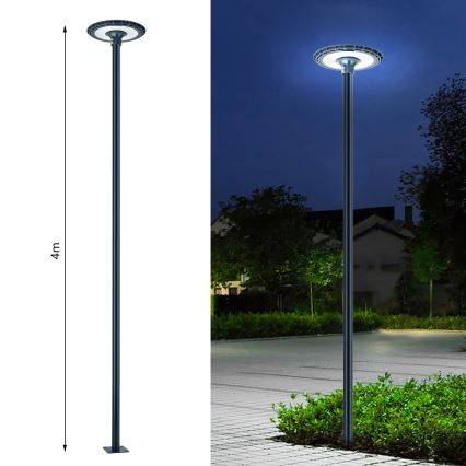 Brilagi - Tige métallique pour mât d'éclairage extérieur URBAN 4 m, Ø 58 mm, anthracite