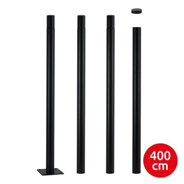 Brilagi - Tige métallique pour poteau d'éclairage extérieur URBAN 4 m, Ø 58 mm, noire