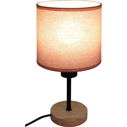 Brilagi - Kindertischlampe BOBO WOOD 1xE27/25W/230V Eiche/schwarz/rosa