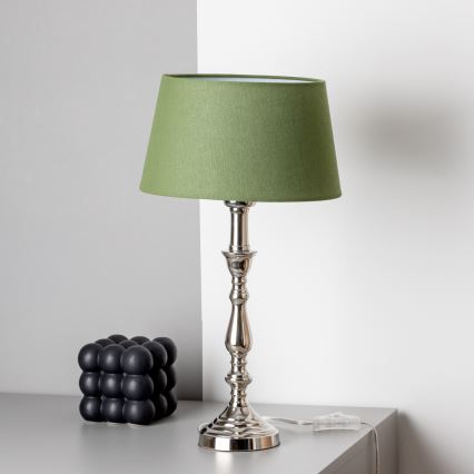 Brilagi - Tischlampe CERIA 1xE27/60W/230V Ø 25 cm glänzender Chrom/grün