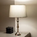 Brilagi - Tischlampe CERIA 1xE27/60W/230V Ø 30 cm glänzender Chrom/Grau