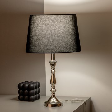 Brilagi - Tischlampe CERIA 1xE27/60W/230V Ø 30 cm Hochglanz-Chrom/Schwarz