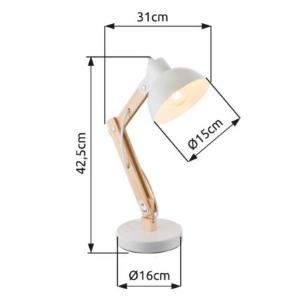 Brilagi - Tischlampe FOCUS 1xE27/40W/230V weiß