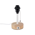 Brilagi - Tischlampe mit USB-Anschluss TABLON 1xE27/25W/230V Eiche/weiß