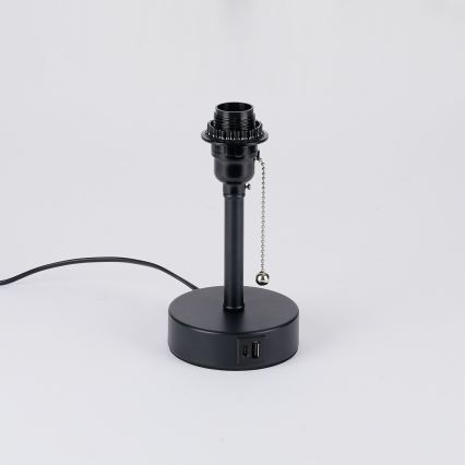 Brilagi - Tischlampe mit USB-Anschluss TABLON 1xE27/25W/230V schwarz/grau