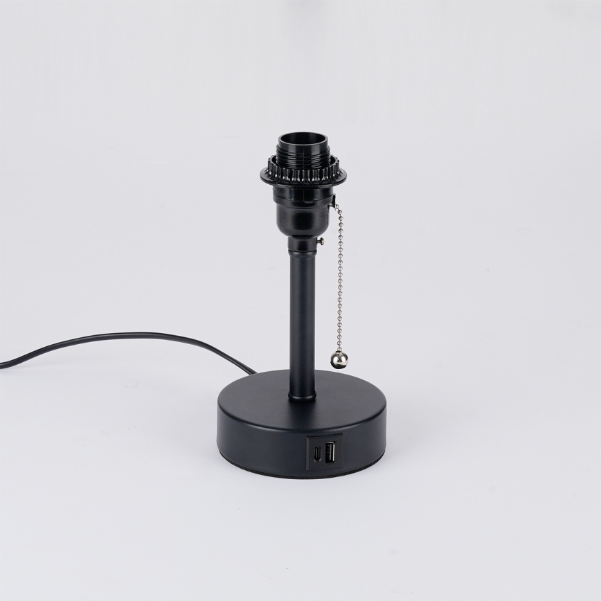 Brilagi - Tischlampe mit USB-Anschluss TABLON 1xE27/25W/230V schwarz/grau