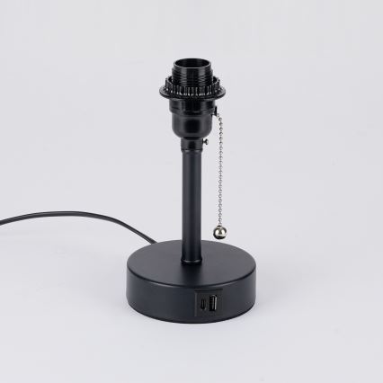Brilagi - Tischlampe mit USB-Anschluss TABLON 1xE27/25W/230V schwarz