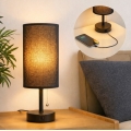 Brilagi - Tischlampe mit USB-Anschluss TABLON 1xE27/25W/230V schwarz