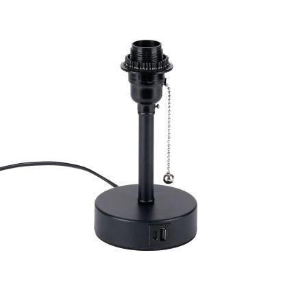 Brilagi - Tischlampe mit USB-Anschluss TABLON 1xE27/25W/230V schwarz