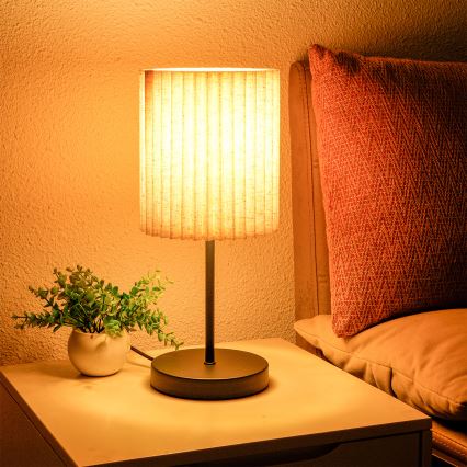 Brilagi - Tischlampe NORDIC WAVE 1xE27/15W/230V Leinen/Schwarz