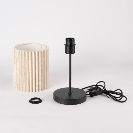 Brilagi - Tischlampe NORDIC WAVE 1xE27/15W/230V Leinen/Schwarz