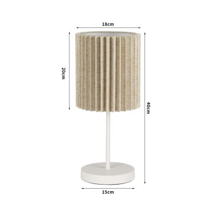 Brilagi - Tischlampe NORDIC WAVE 1xE27/15W/230V Leinen/weiß