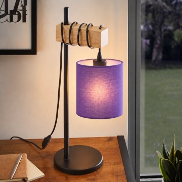 BRILAGI - Tischlampe NUBILA 1xE27/40W/230V braun/schwarz/lila