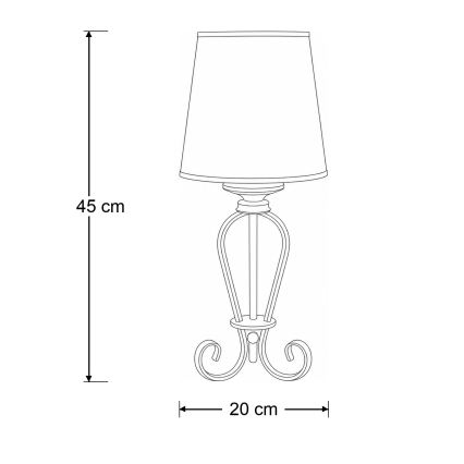 Brilagi - Tischlampe SONIA 1xE27/15W/230V cremefarben/Patina