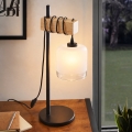BRILAGI - Tischlampe WOOD GLASS 1xE27/40W/230V braun/schwarz/weiß
